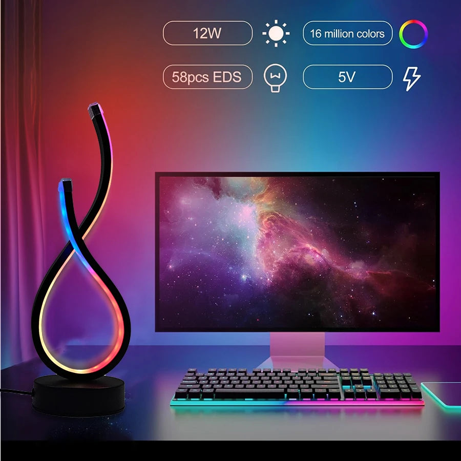 Modern LED Desk Lamp with USB Power