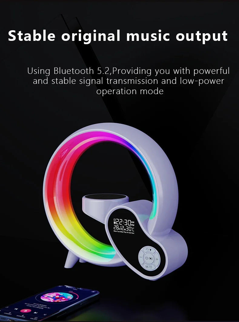 Decorative Night Light with Wireless Charging and Sunrise/Sunset Simulation