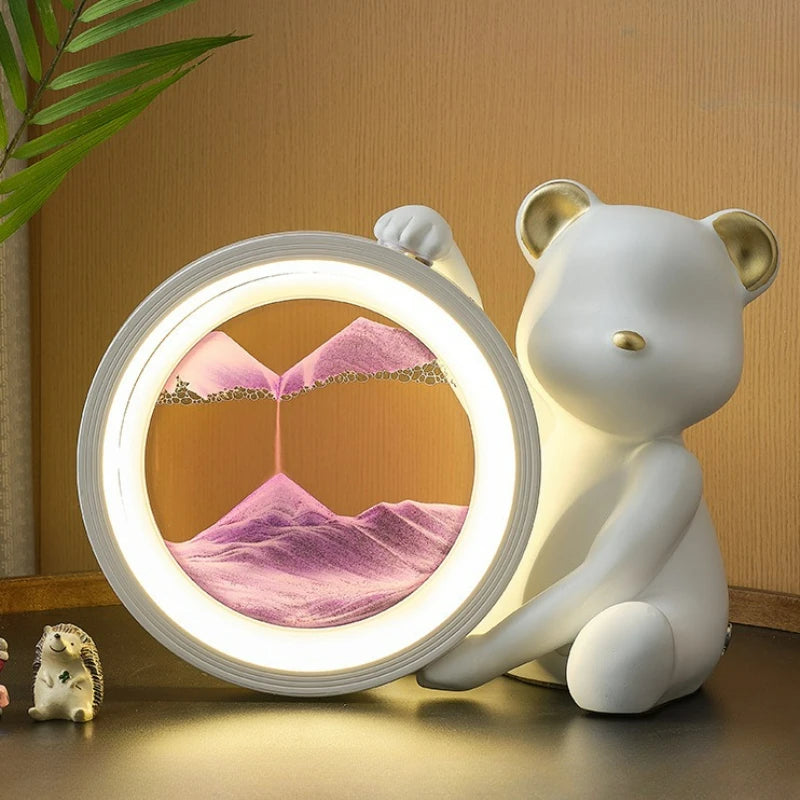 Cute Bear Flowing Sand Decoration Lights
