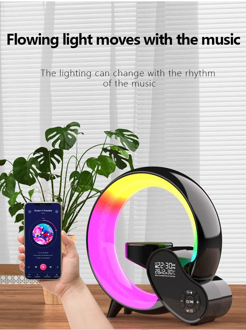 Decorative Night Light with Wireless Charging and Sunrise/Sunset Simulation