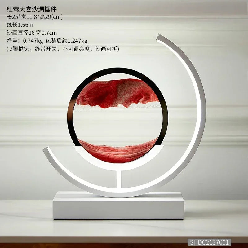 Creative Decompression Quicksand Painting Hourglass Decoration Office Top Decoration Living Room Bedroom Bedside Night Light