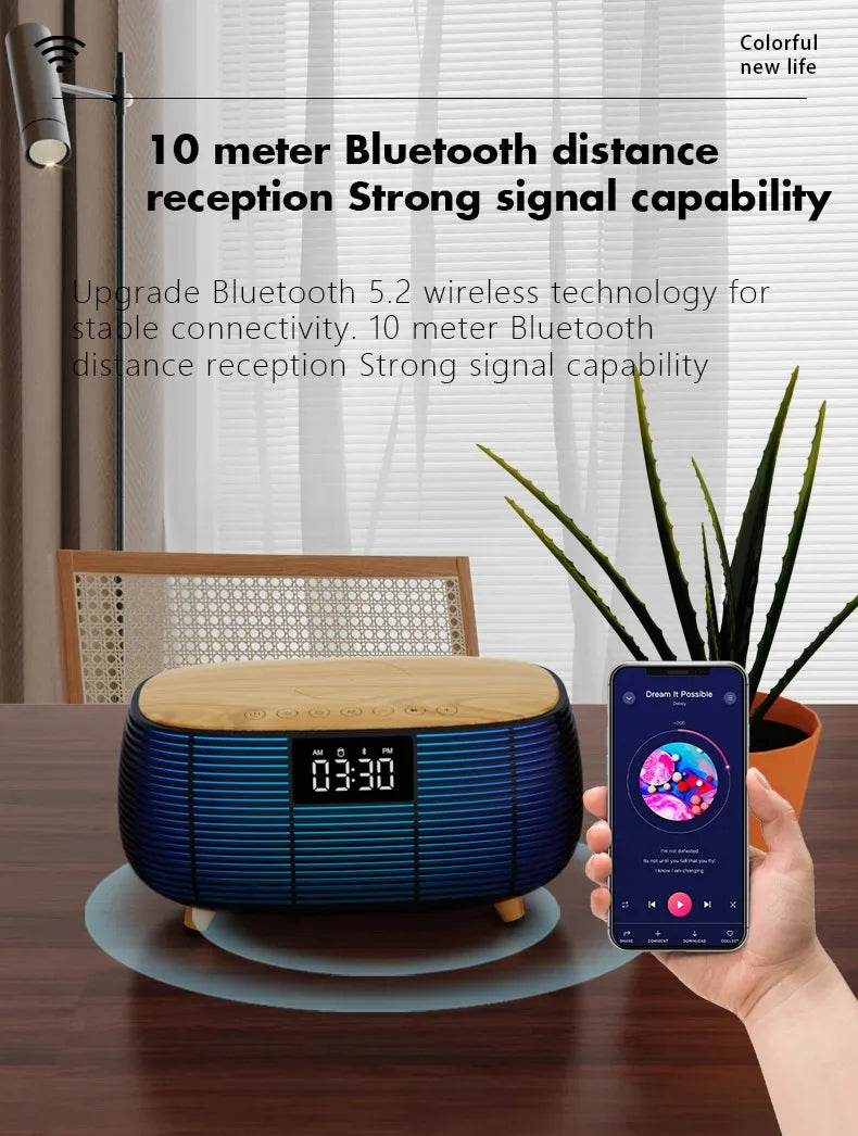 Wireless Charging with Decorative Lighting and BT Speakers