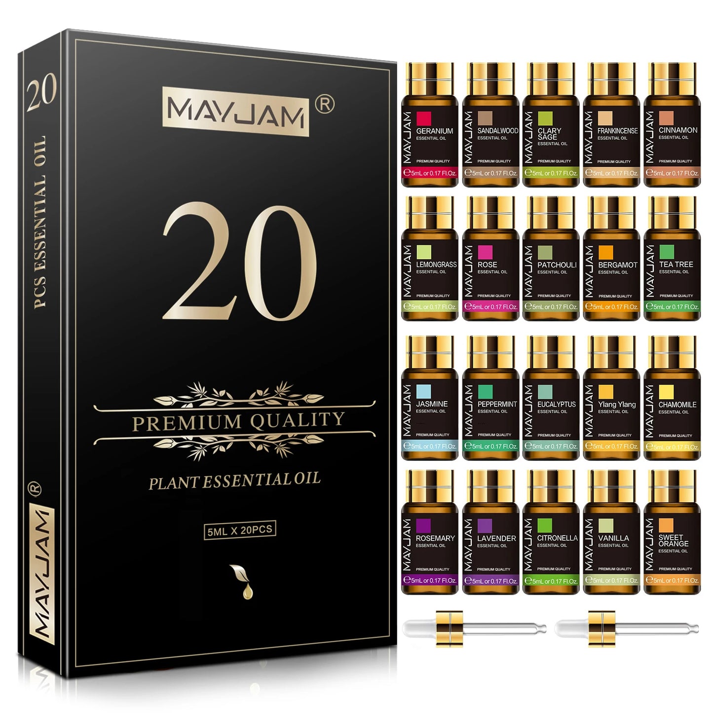 Essential Oils Set for Aromatherapy - 20 5ml bottles