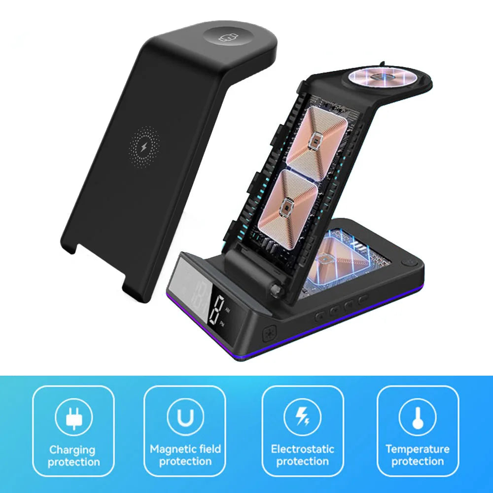 Multifunction Wireless Charger - Alarm Clock - Night Light