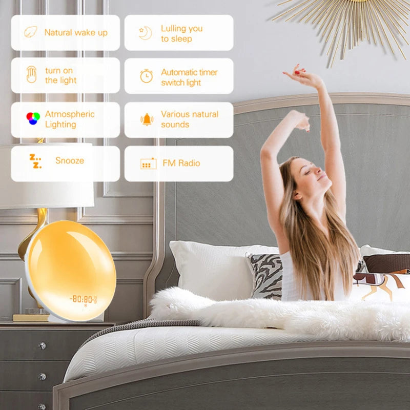 Light Alarm Clock - Sunrise/Sunset Simulation - FM Radio