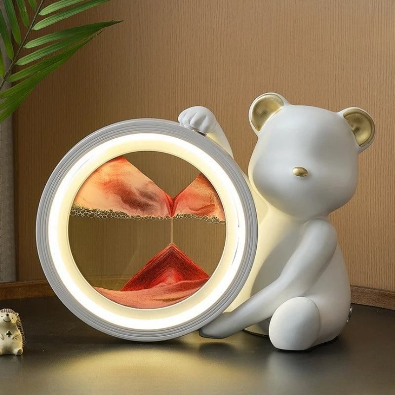 Cute Bear Flowing Sand Decoration Lights