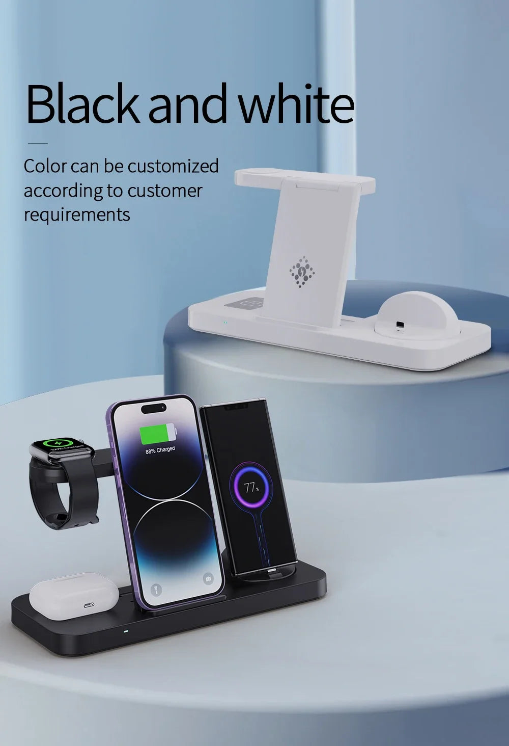 Foldable 6 In 1 Wireless Charger Stand For iPhone