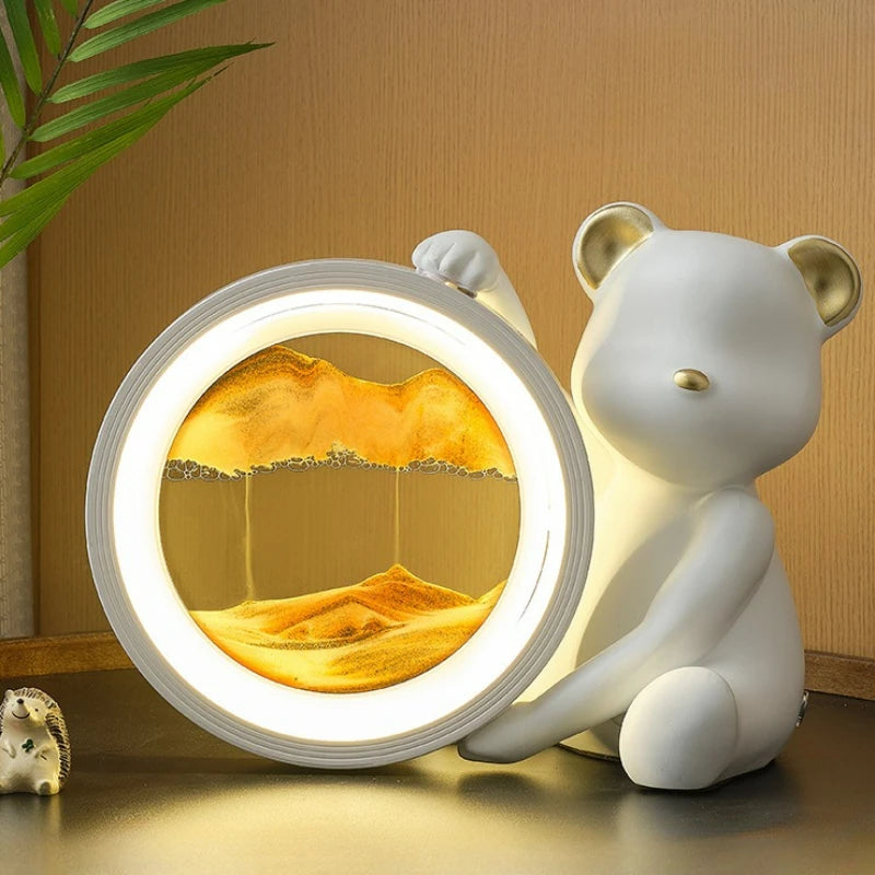 Cute Bear Flowing Sand Decoration Lights