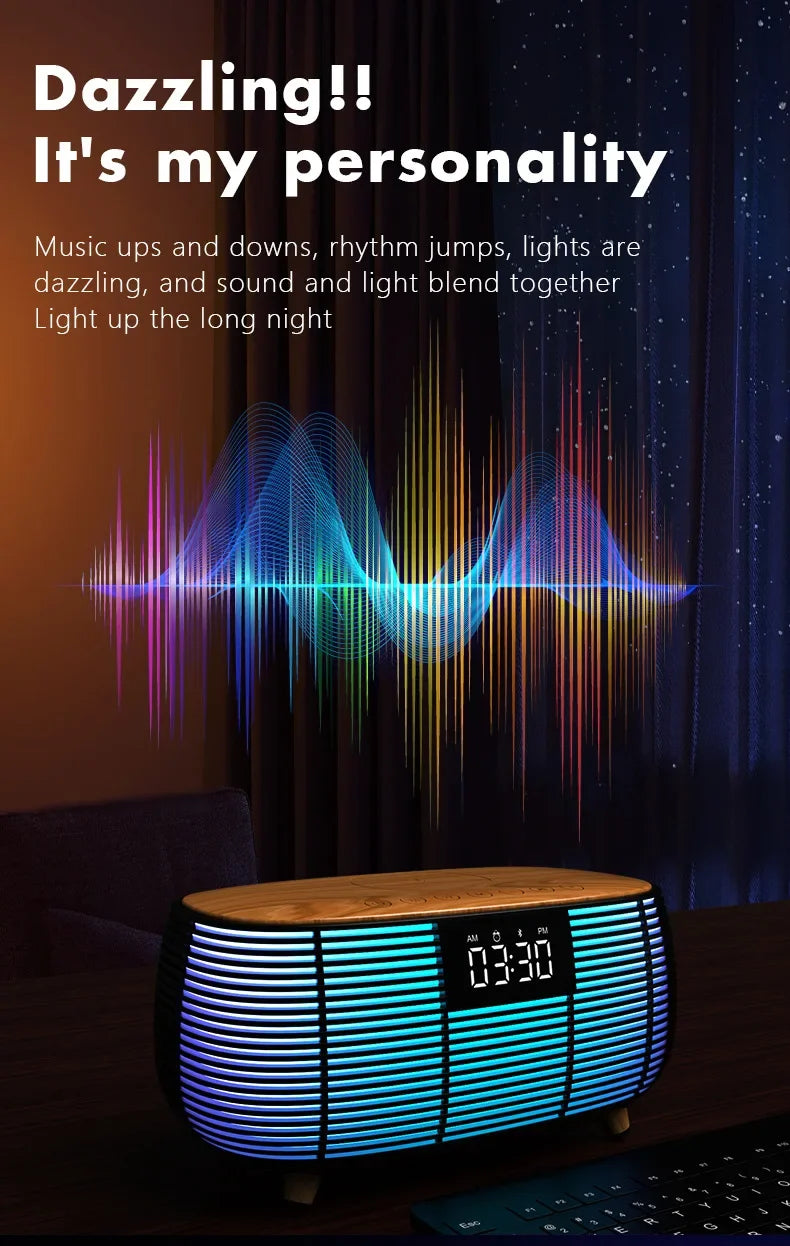 Wireless Charging with Decorative Lighting and BT Speakers