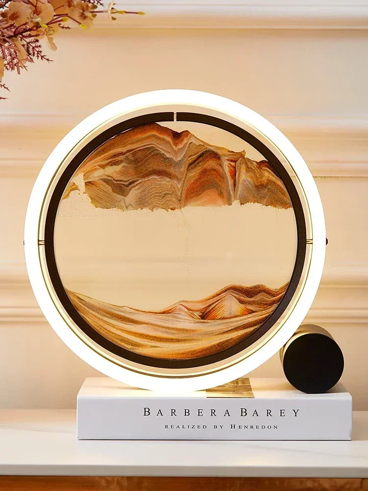 Creative Decompression Quicksand Painting Hourglass Decoration Office Top Decoration Living Room Bedroom Bedside Night Light