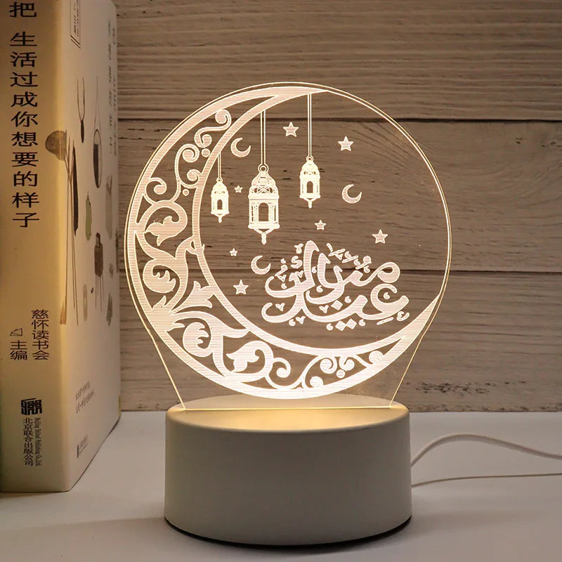 3D Acrylic Night Light - Arabic Art - USB