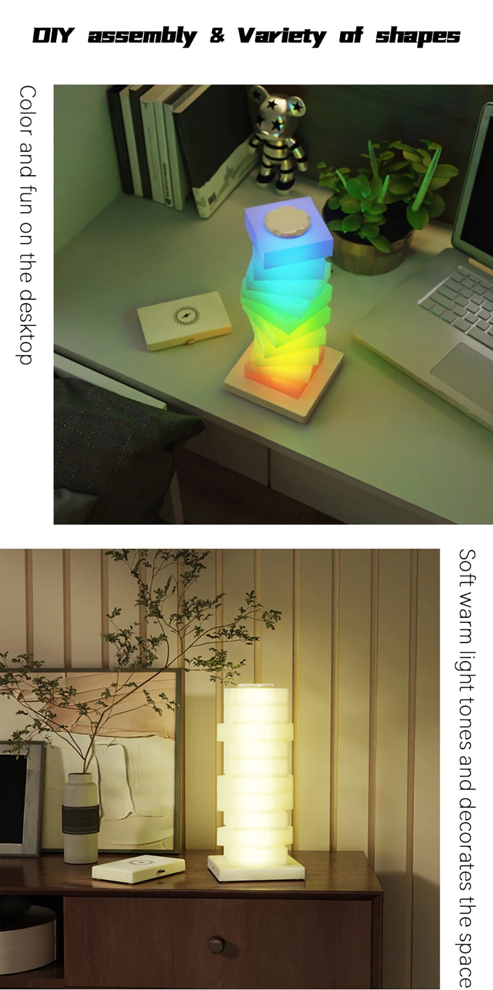 RGB DIY Desk Lamp with Wireless Charger