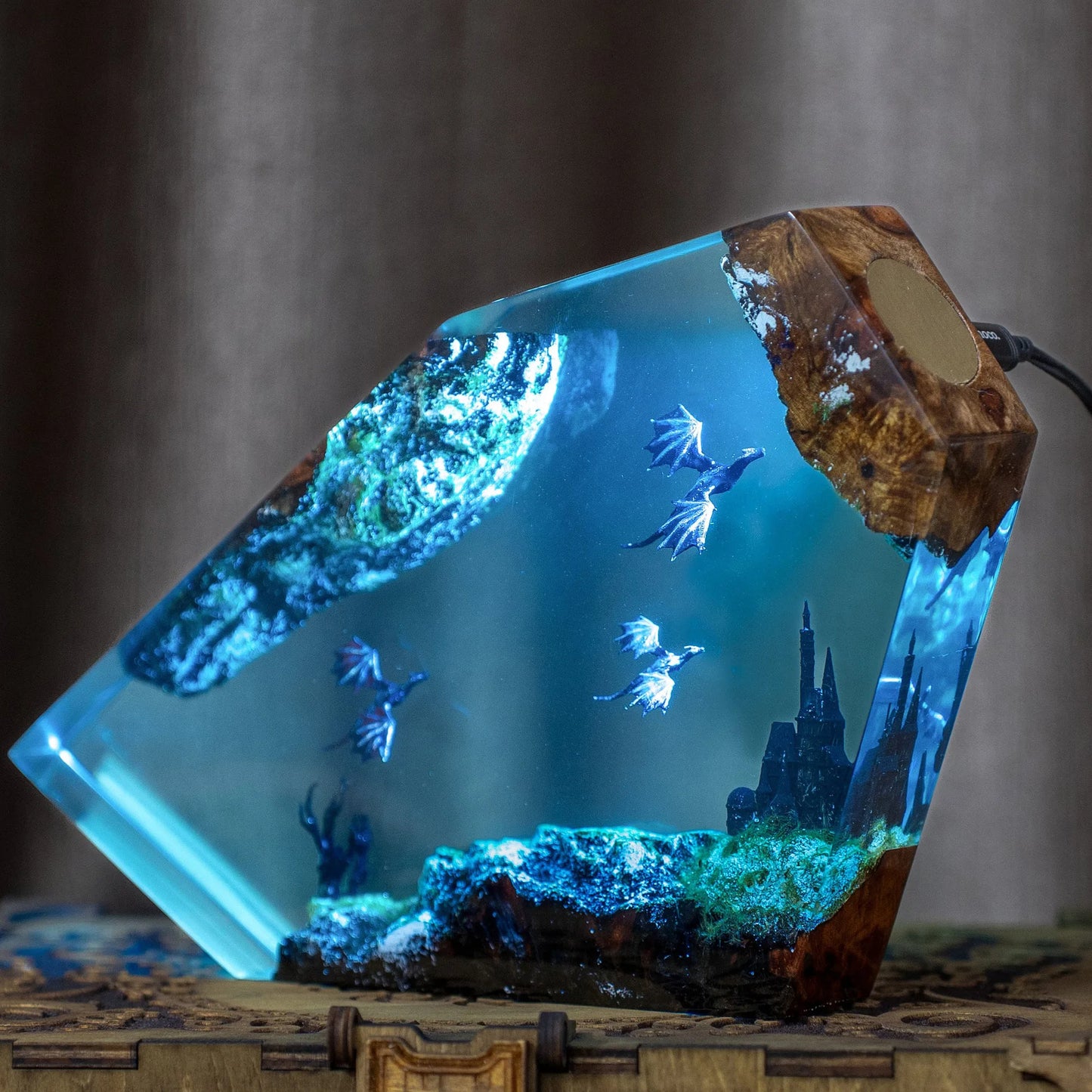 Fire and Ice Dragon Resin Light
