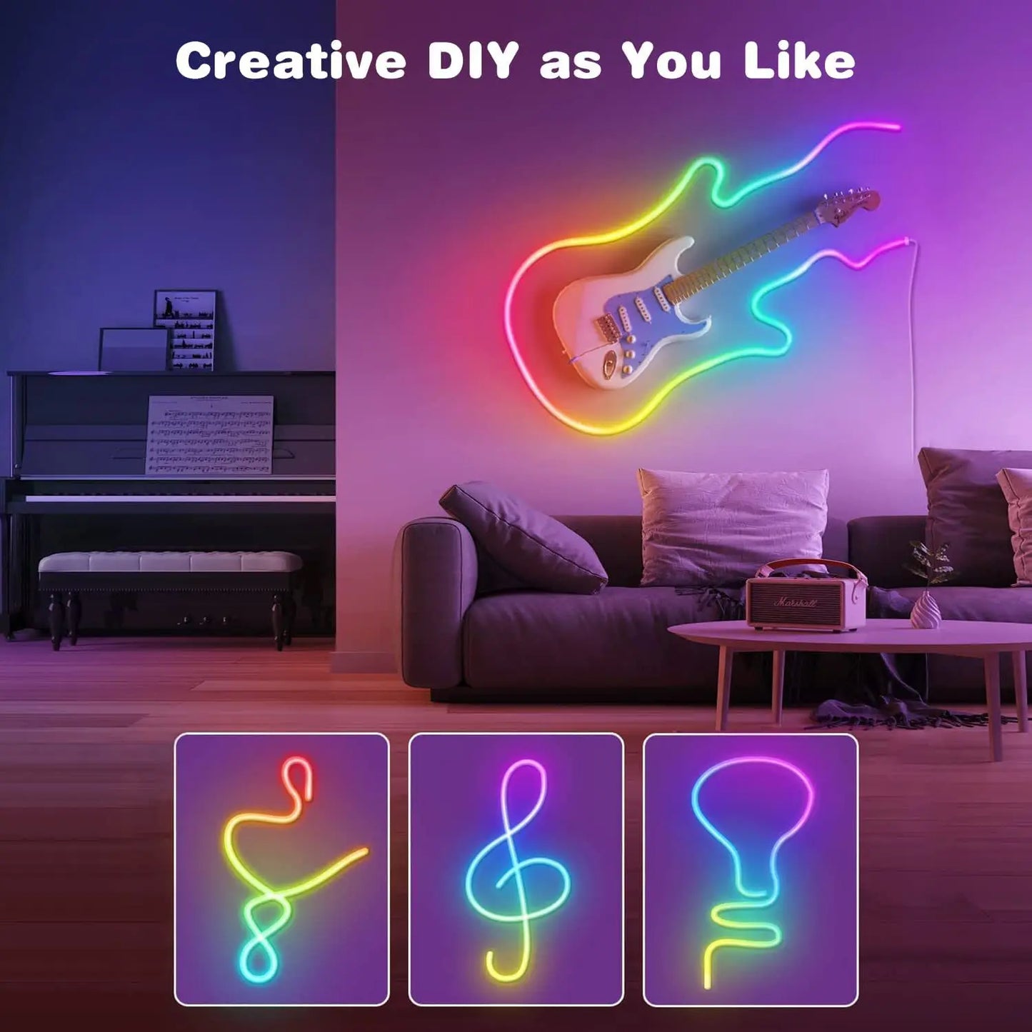 RGB Neon Decorative Led Lights strip, 108LEDS/M IP68