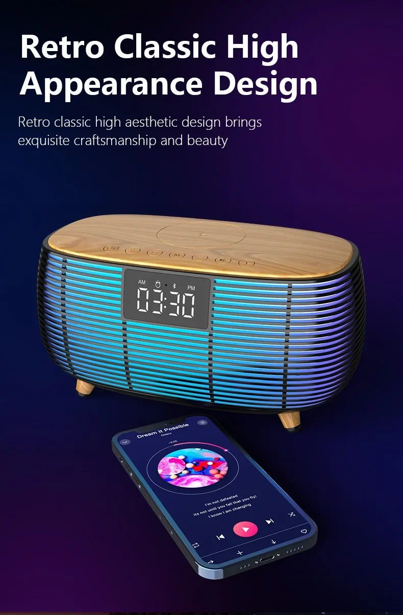 Wireless Charging with Decorative Lighting and BT Speakers