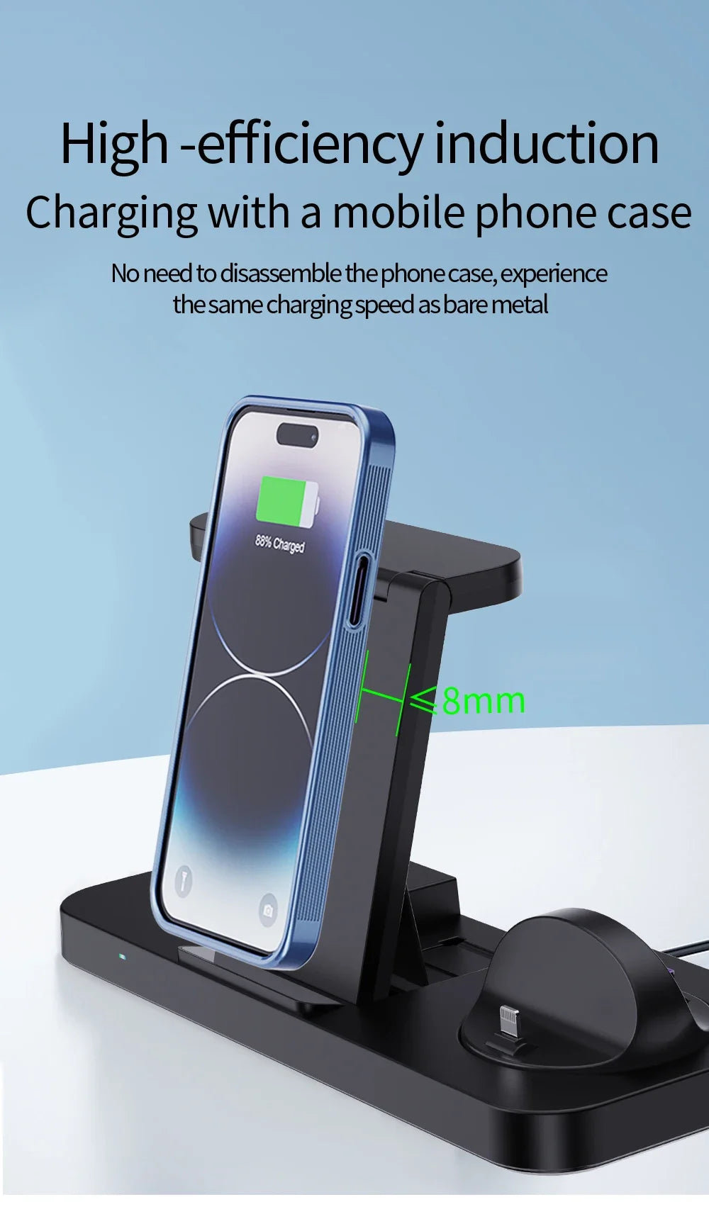 Foldable 6 In 1 Wireless Charger Stand For iPhone