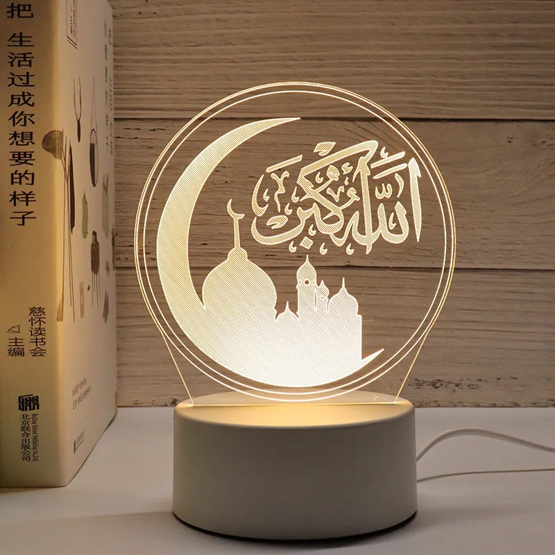 3D Acrylic Night Light - Arabic Art - USB