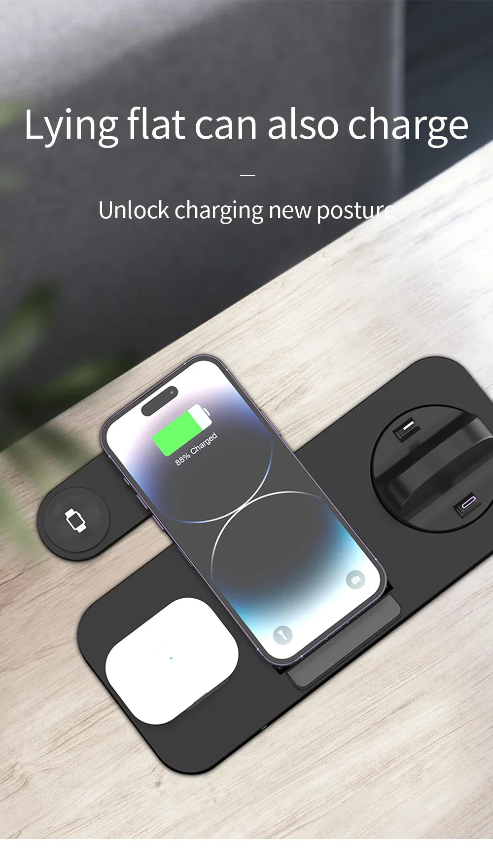 Foldable 6 In 1 Wireless Charger Stand For iPhone