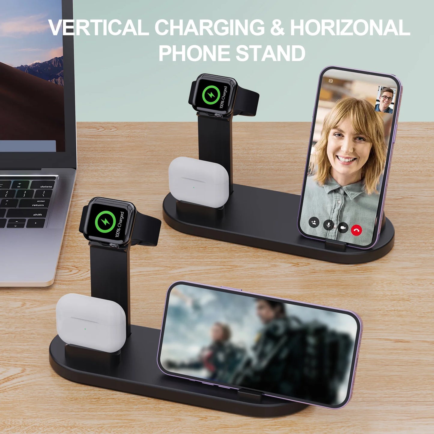 5 in 1 Universal Fast Charging Wireless Charger Stand Foldable Charging Station
