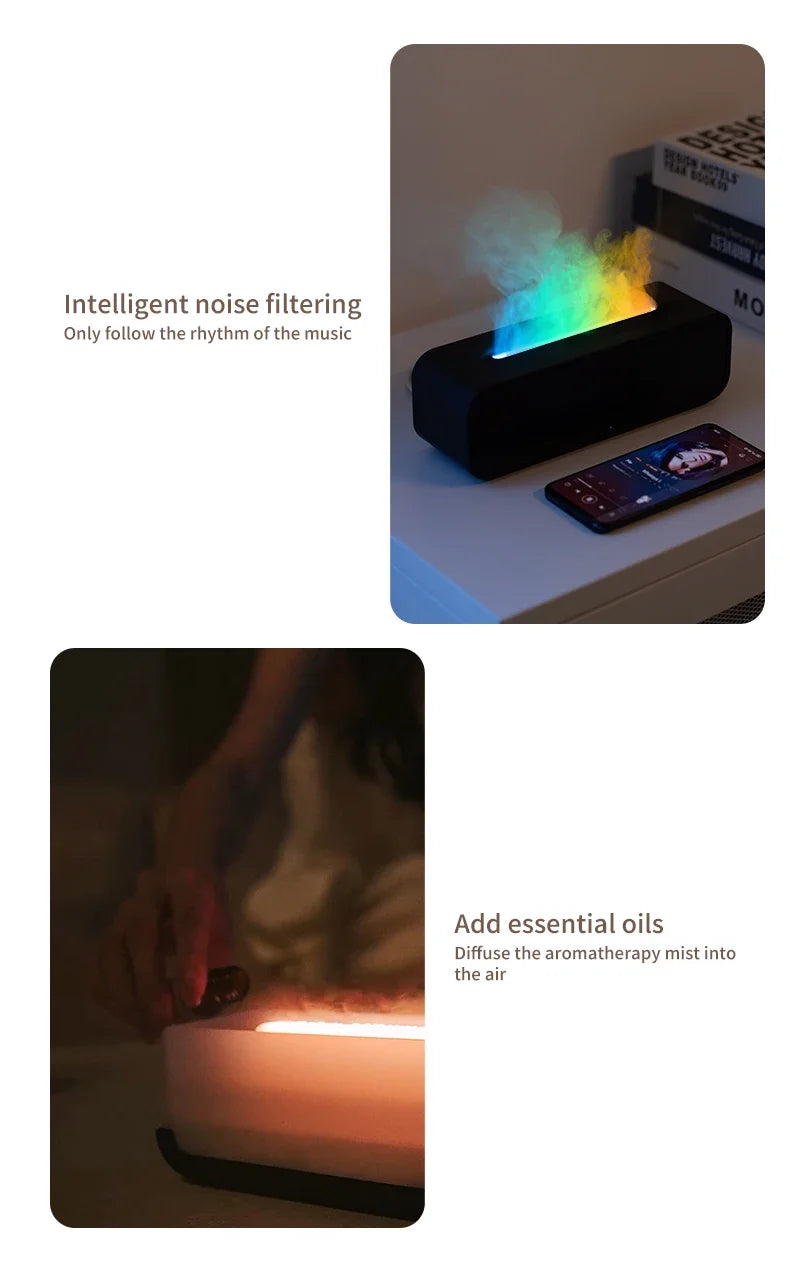 Aromatherapy - Simulated Flame - Remote Control - 7 Color Lighting