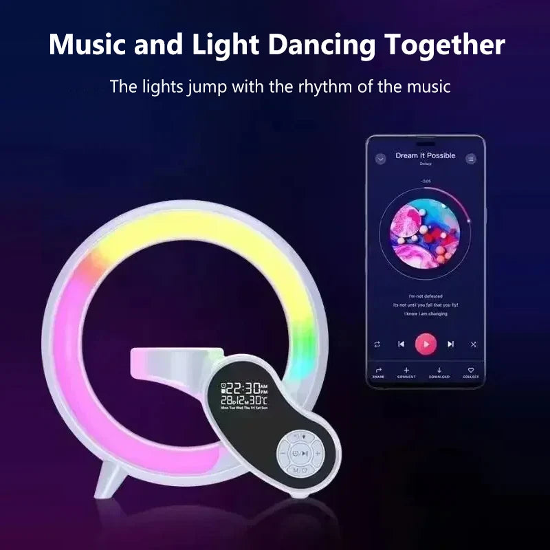 Multifunction Smart Night Light - Alarm - Bluetooth Speaker - Wireless Charger