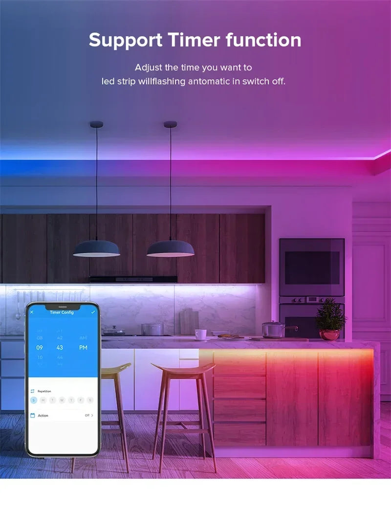 RGBIC Decorative LED Lights Strip with Music Sync 84LEDs/M