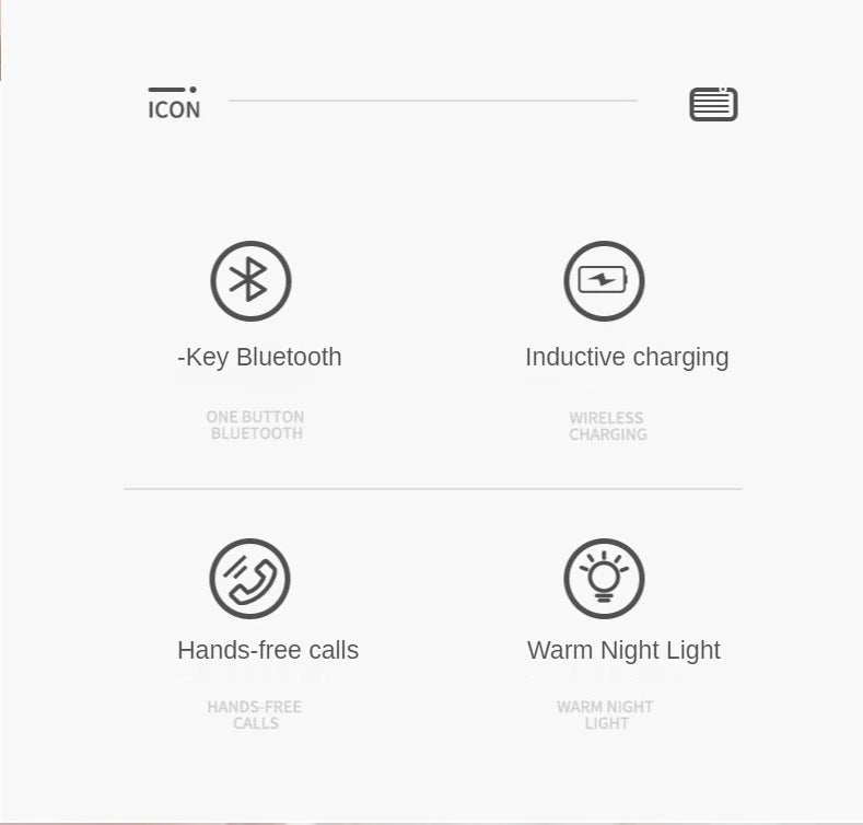 Wood Wireless Chargers LED Lamp Bluetooth Speaker