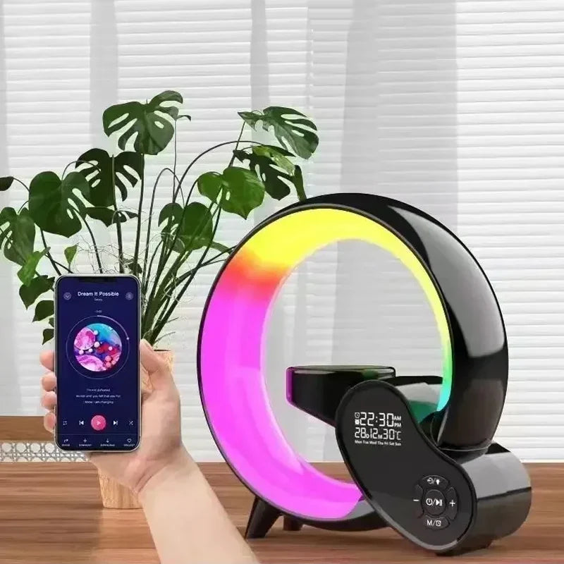 Decorative Night Light with Wireless Charging and Sunrise/Sunset Simulation