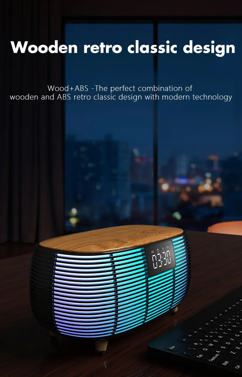 Wireless Charging with Decorative Lighting and BT Speakers