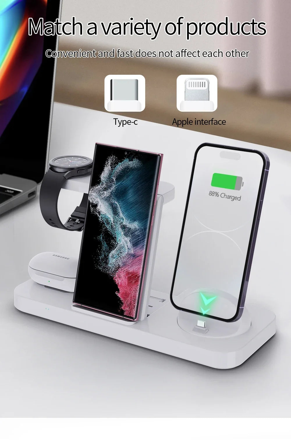 6 in 1 Foldable Wireless Charger