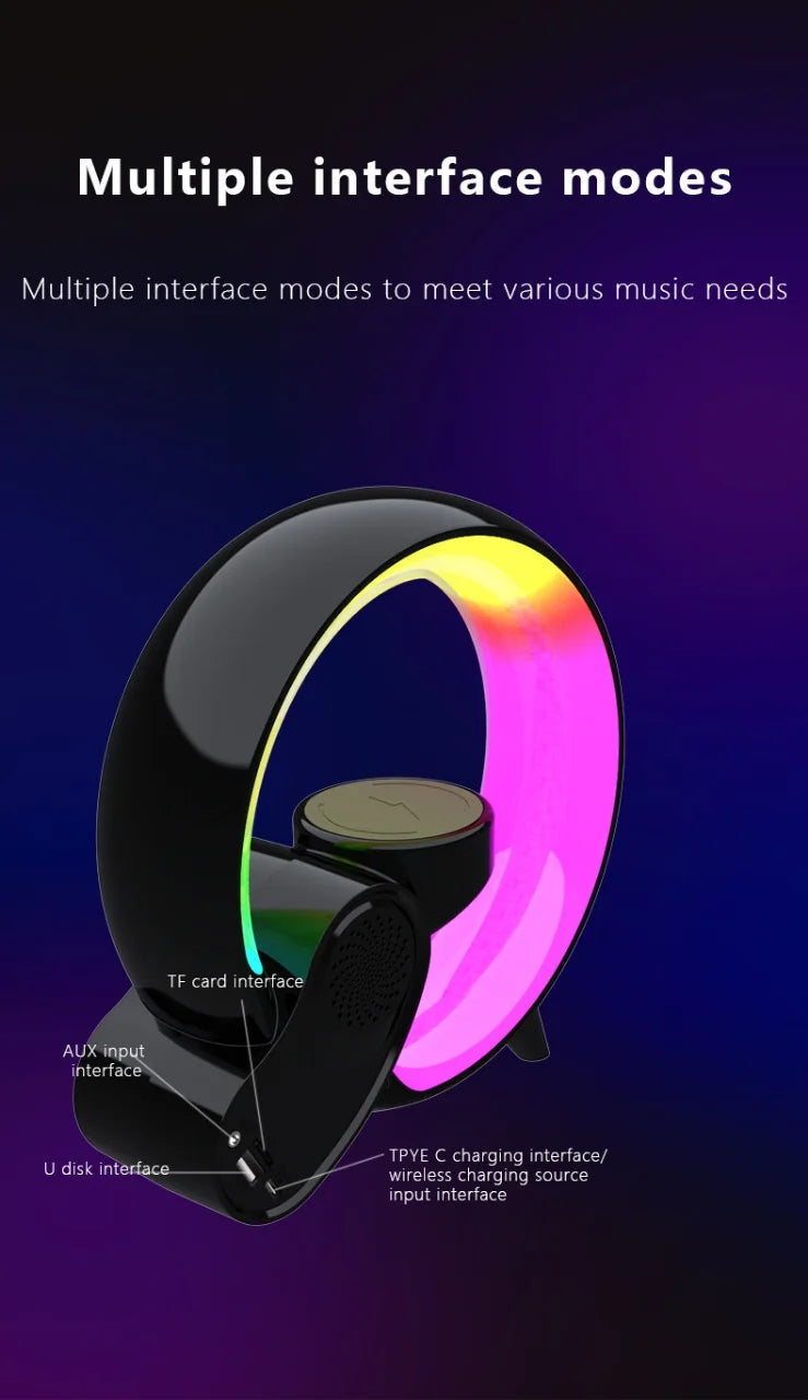 Decorative Night Light with Wireless Charging and Sunrise/Sunset Simulation