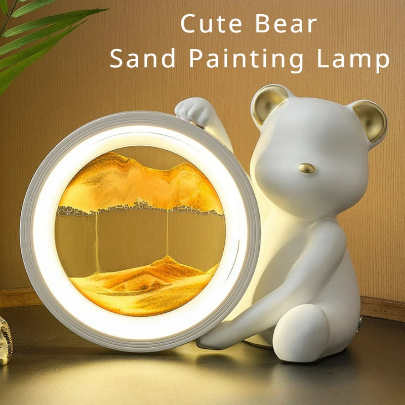 Cute Bear Flowing Sand Decoration Lights