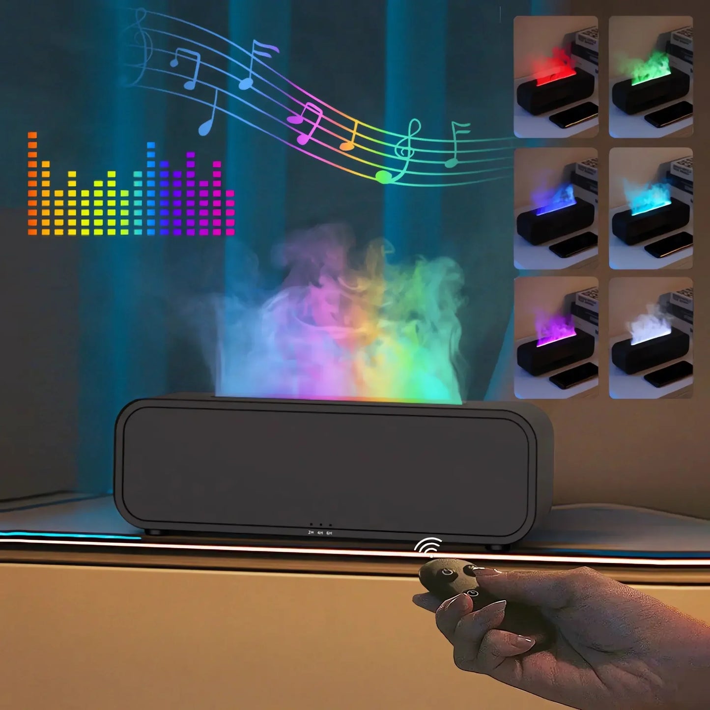 Dynamic Simulated Flame Aromatherapy - Music - Fragrance - Remote Control