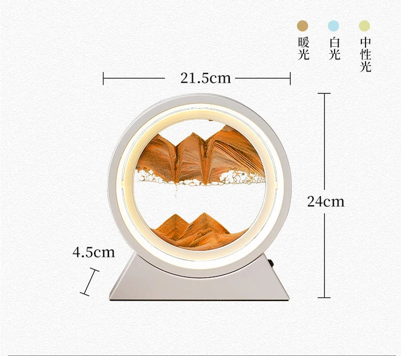 Creative Quicksand Table Lamp Moving Sand Art Picture 3D Hourglass