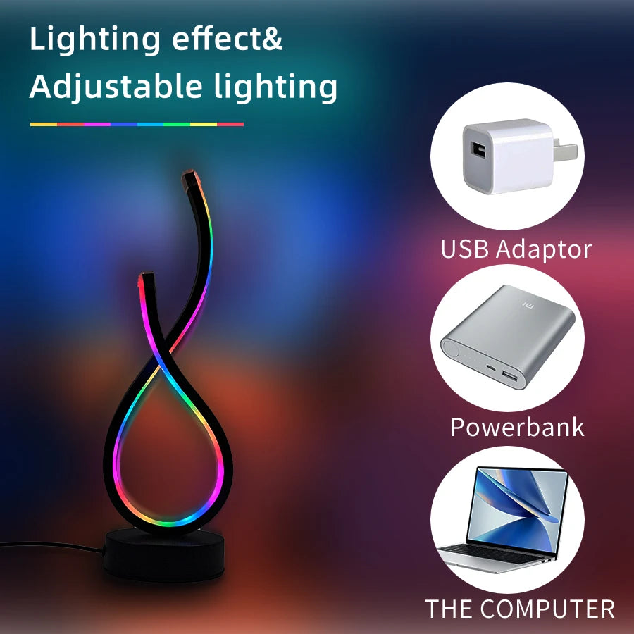 Modern LED Desk Lamp with USB Power