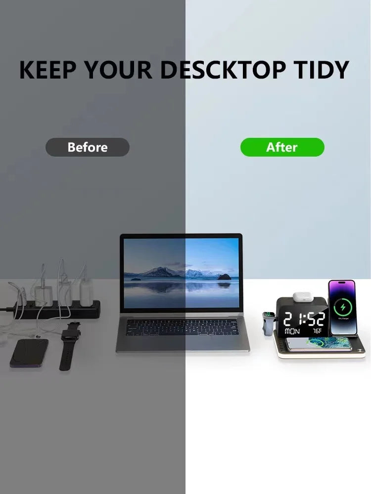 Dual iPhone Wireless Charging Station 7 in 1