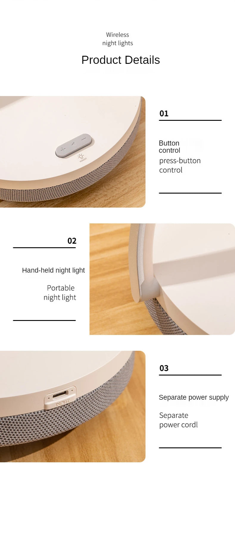 Wood Wireless Chargers LED Lamp Bluetooth Speaker