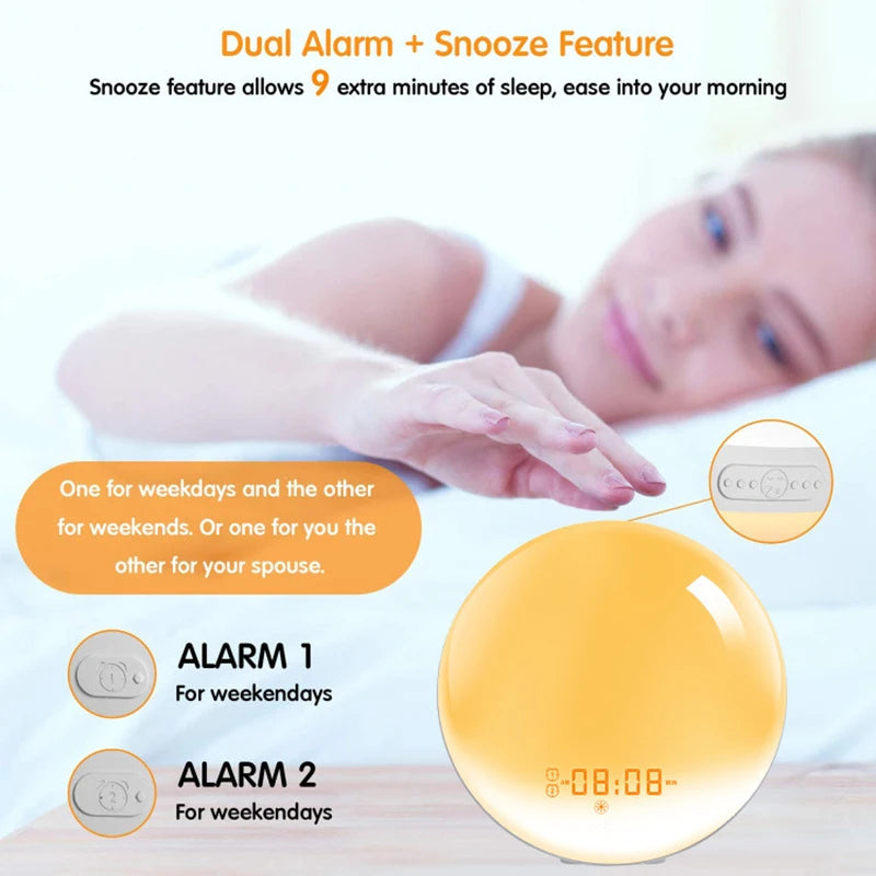 Light Alarm Clock - Sunrise/Sunset Simulation - FM Radio