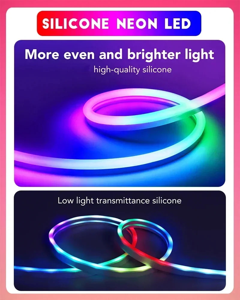 RGBIC Decorative LED Lights Strip with Music Sync 84LEDs/M