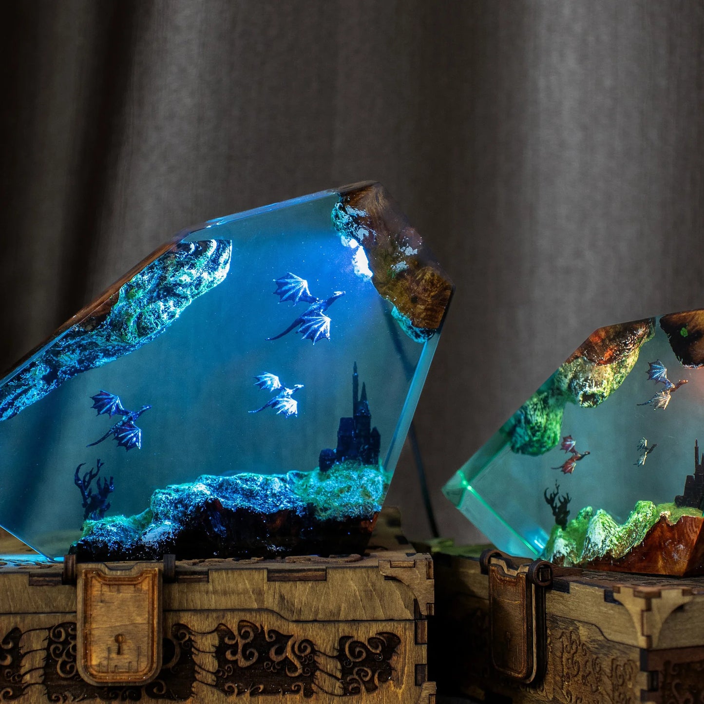 Fire and Ice Dragon Resin Light