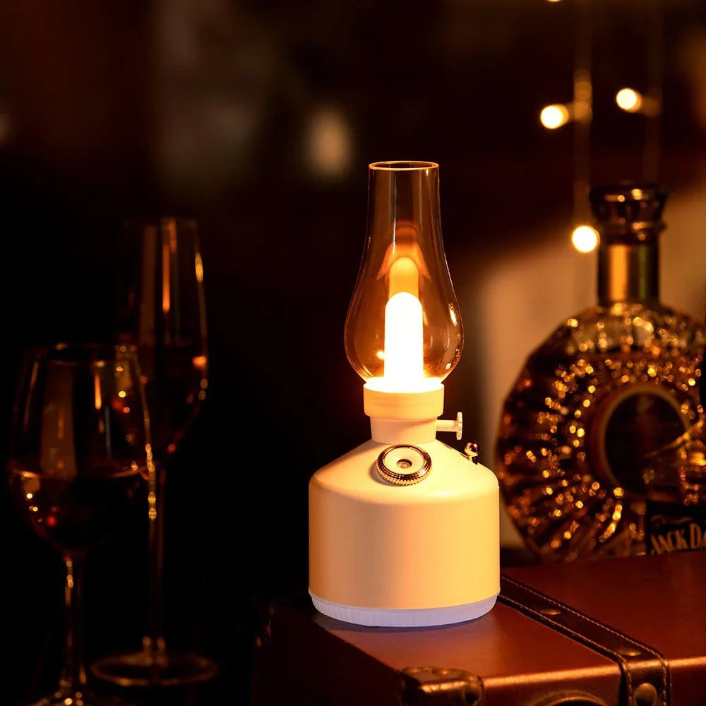 Retro Lamp Air Humidifier - USB Rechargeable - 7 Colour Lights