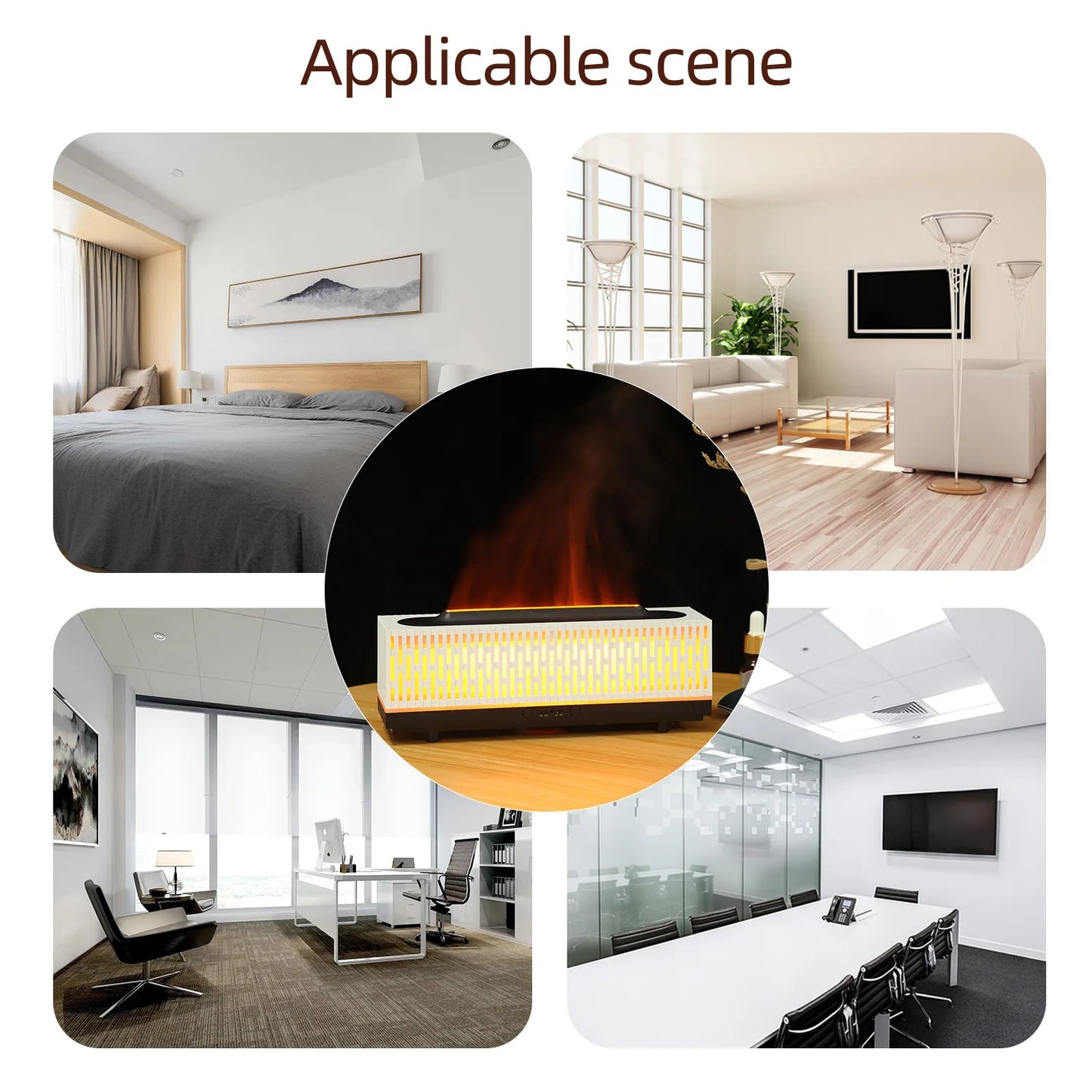 2024 New Fireplace Flame Humidifier - Simulated Flame Aromatherapy Machine