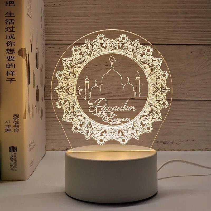 3D Acrylic Night Light - Arabic Art - USB