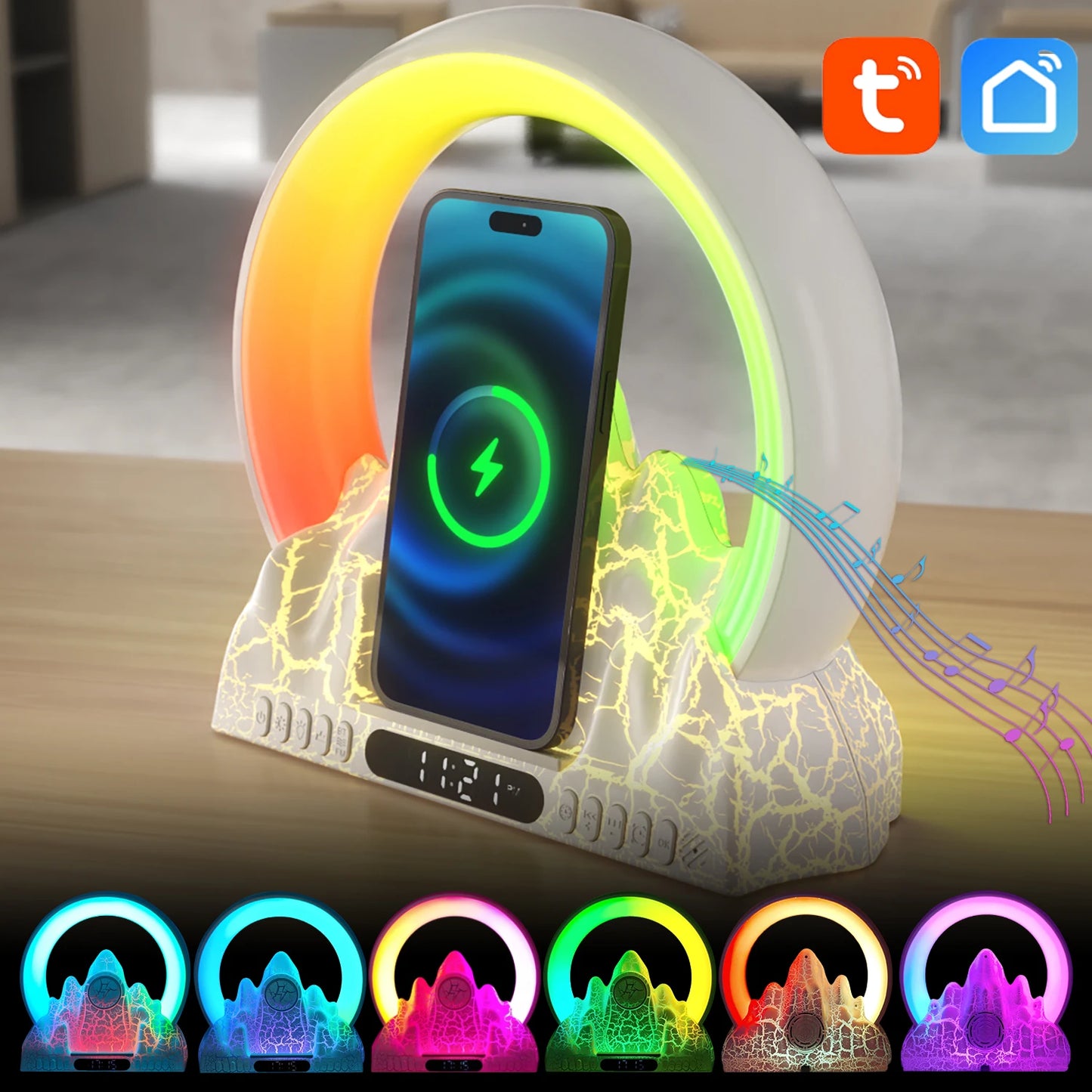 Multifunction Wireless Charger - BLE Speaker - Clock - Smart Life APP