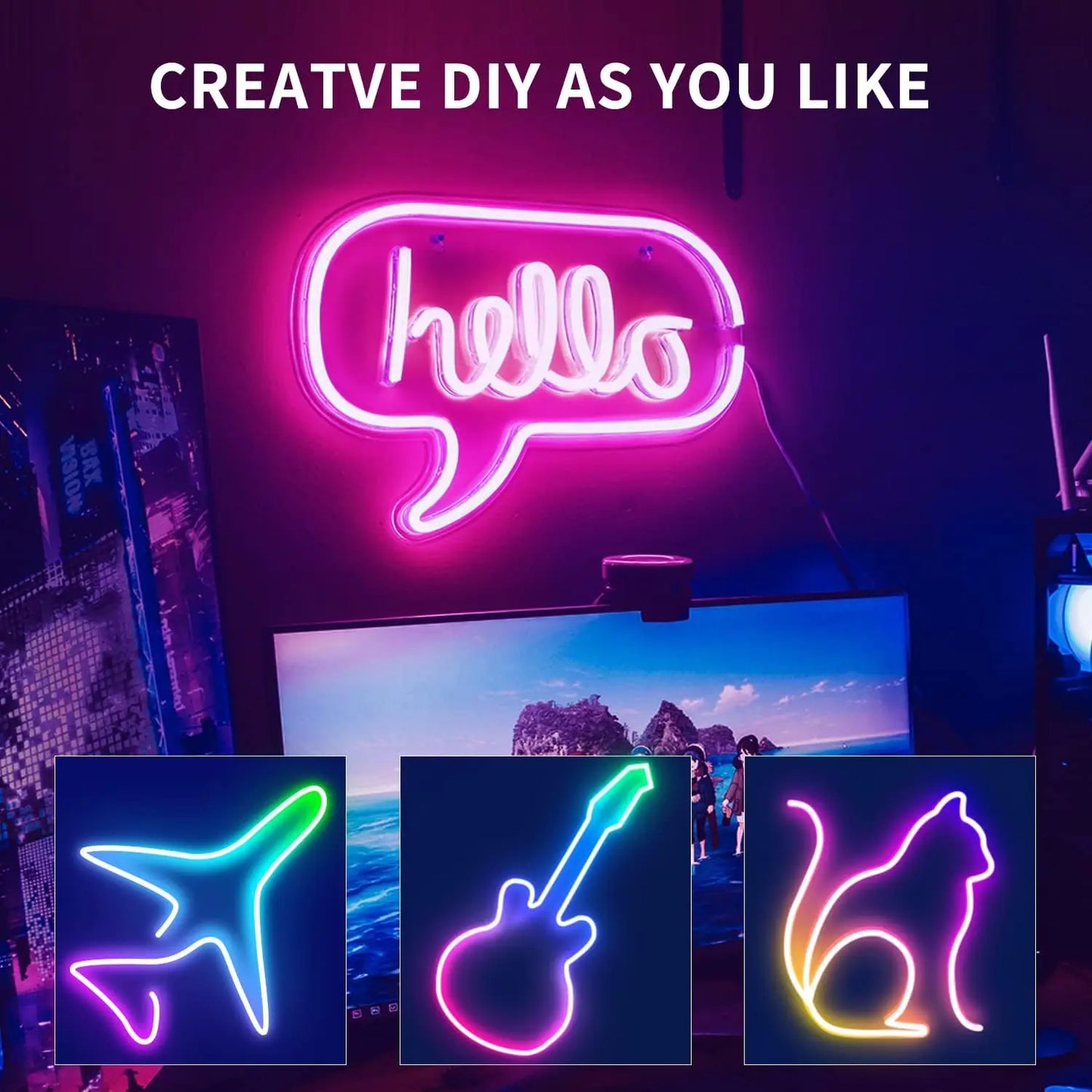 RGB Neon Decorative Led Lights strip, 108LEDS/M IP68