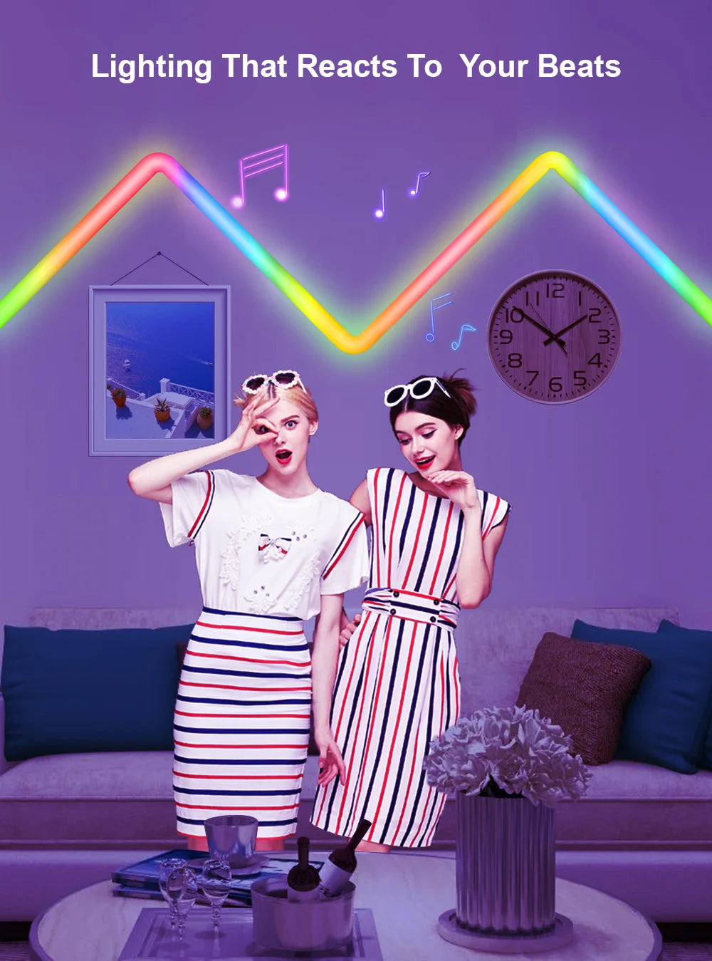 Smart Decorative RGB LED Lights - WiFi Remote Control
