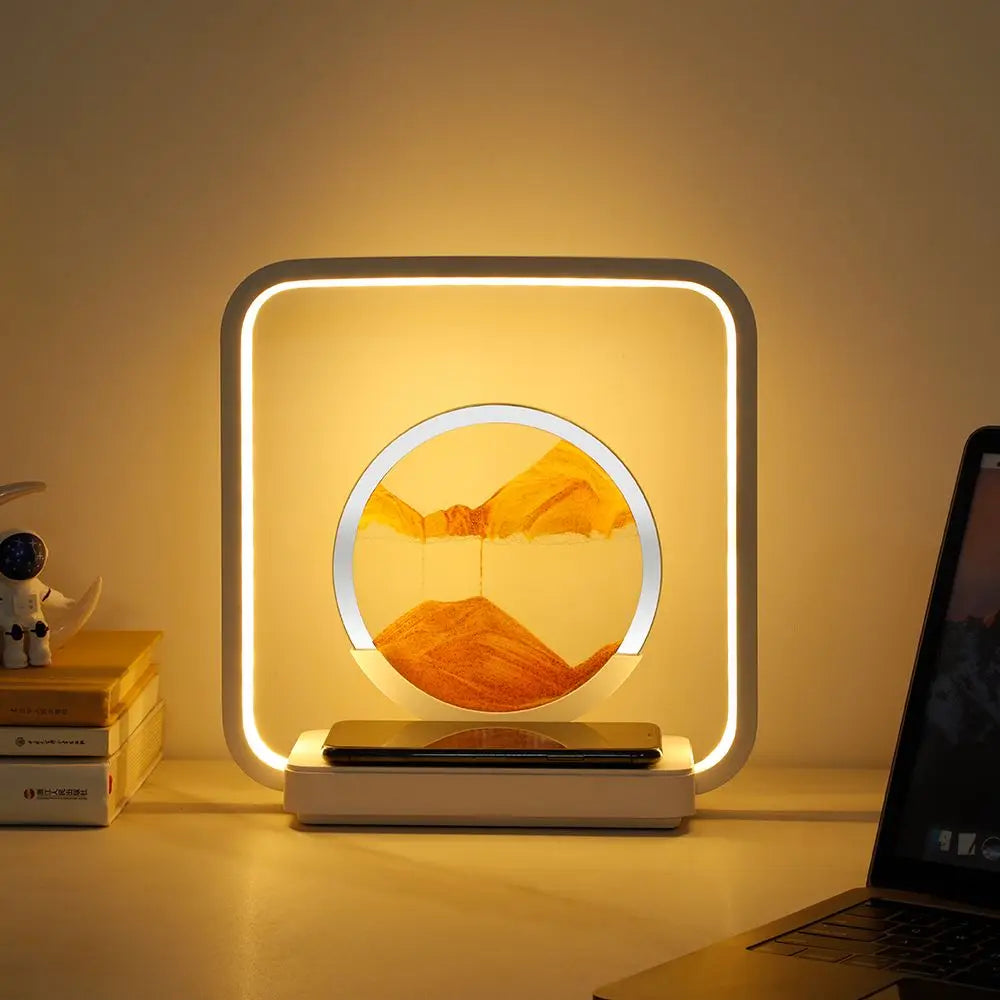 Quicksand Night Light with LED Wireless Charging