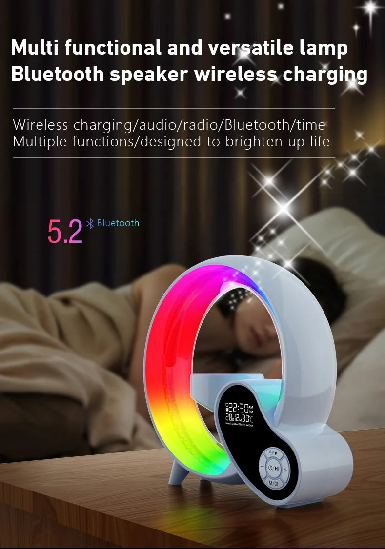Decorative Night Light with Wireless Charging and Sunrise/Sunset Simulation