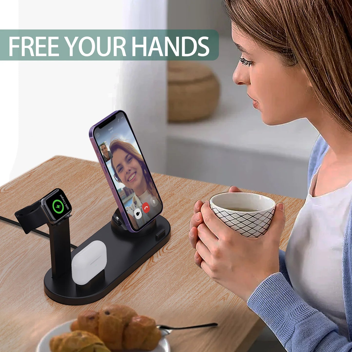 5 in 1 Universal Fast Charging Wireless Charger Stand Foldable Charging Station
