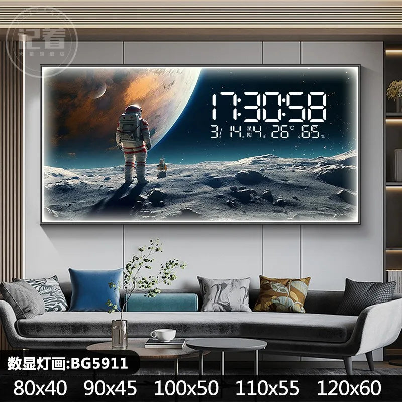 Decorative Painting Dynamic LED Lights Luminous Wall Clock